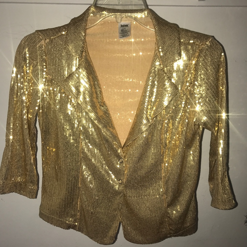 Gold sequin blazer